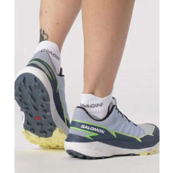 Salomon Thunder Cross Trail Running Shoes Energy Foam Contagrip Gray/Green/Yello - Picture 15 of 15